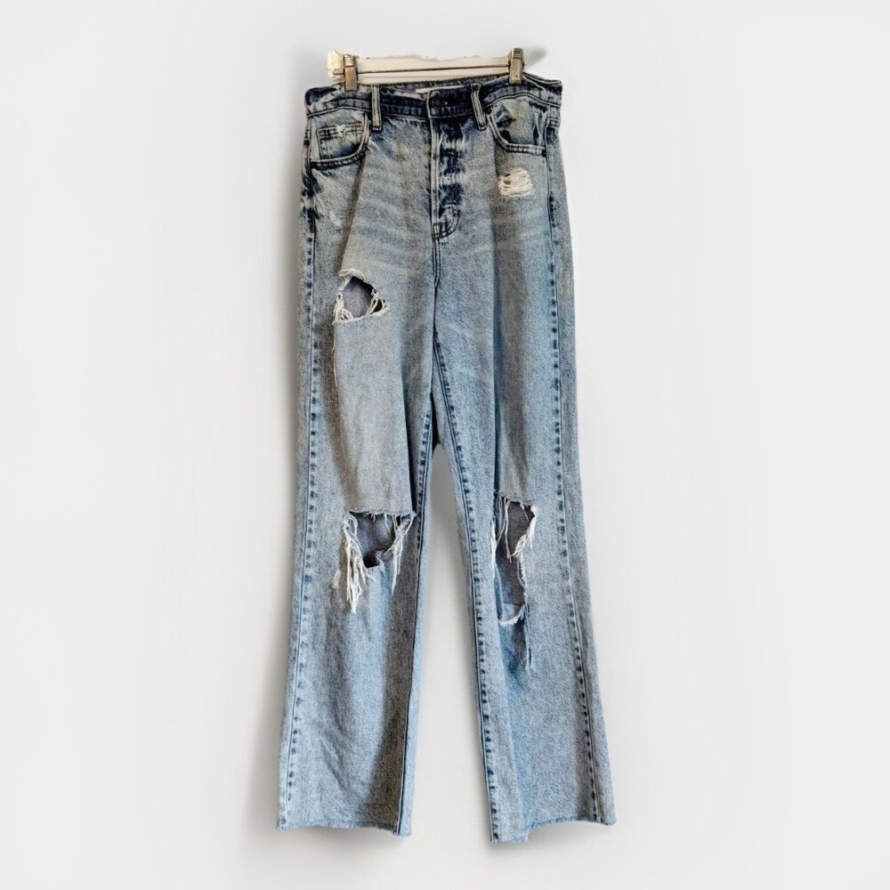 Hidden Straight High Rise Jeans Women’s 27 Frayed Distressed Grunge (29x30)